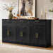 70" Modern Buffet Cabinet with 6 Doors & 3 Drawers Storage, Black