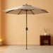 - 10-Year-No-Fade 9 Ft Patio Umbrella with Terylast Fabric, Auto-Tilt Aluminum Frame and 8 Reinforced Ribs for Deck, Pool, Garden & Beach - Chestnut Beige Canopy, Black Pole