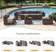 7 Piece Patio Furniture Set Wicker Rattan Patio Conversation Set