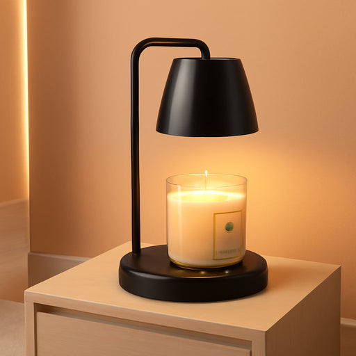 Candle Warmer Lamp with Timer and Dimmer - Electric Candle Lamp Warmer for Jar Candles - Ideal Home Decor Gift for Women, Daughter, and Mom - Includes 2 Bulbs (Black)