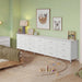92 Inch Dresser TV Stand for 98 Inch TV, 15 Drawer Dresser, White