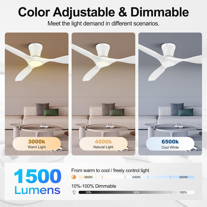 Integrated Lighting Reversible 52 Inch Ceiling Fan