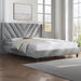 Queen Bed Frame Upholstered Platform Bed with Wing Side/Wooden Slat Support/Tufted Headboard with Wing Side/Mattress Foundation/No Box Spring Needed,Light Gray Queen Bed