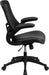 Kelista Mid-Back Swivel Office Chair with Adjustable Seat Height, Ergonomic Mesh Desk Chair with Leathersoft Seat, Black