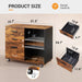 3 Drawer Wood File Cabinet, Rolling Filing Cabinet with Open Storage Shelf, Printer Stand for Home Office Storage and Organization, Fits Letter/A4 Files (Rustic Brown, Wood)