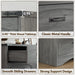 47" Farmhouse 6-Drawer Dresser for Bedroom, Grey