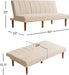 Beige Convertible Futon Sofa Bed