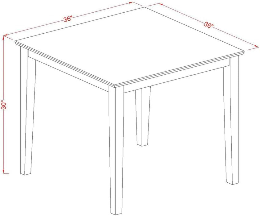 OXT-LWH-T Oxford Square Dining Room Table for Small Spaces, 36X36 Inch, Linen White
