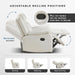 Mnul Double Reclining Sof, Polished Microfiber Upholstered 3 Seter Mnul Sof Recliner for Living Room, Wll Hugger, Esy ssembly, Beige
