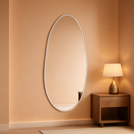 Irregular Wall Mirror,47X20 Asymmetrical Frameless Bathroom Mirror