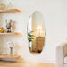 Irregular Wall Mirror,47X20 Asymmetrical Frameless Bathroom Mirror