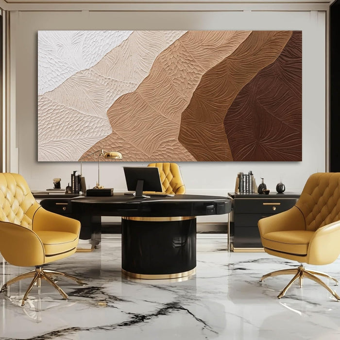 White and Brown Home Wall Decor Textured Large Canvas Wall Art Contemporary Art Painting 29"X58" Artwork for Living Room Office