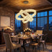 Modern Glam Chandelier Crystal LED Remote Rings Chandelier Adjustable Hanging Ceilings Pendant Lights Fixture Black 16"+24"+32" Rings Lighting