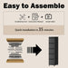 Black 5-Drawer Commercial-Grade Filing Cabinet Lockable