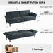 89 Inch DarkGray Velvet Fabric Convertible SofaBed