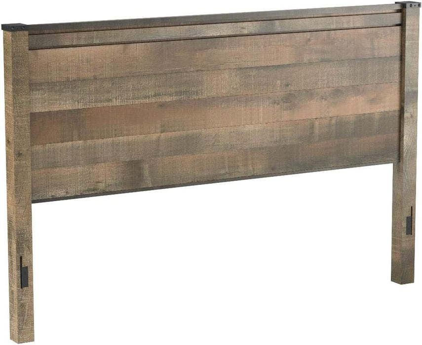 Trinell Rustic Panel Headboard, King/California, Warm Brown