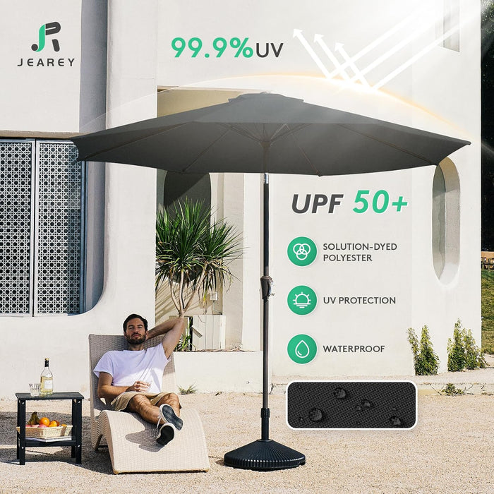 10 Ft Outdoor Patio Umbrella W/Tilt and Crank, Black