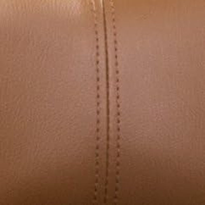 Masaccio Cushioned Leatherette Upholstery Airlift Adjustable Swivel Barstool with Chrome Base, Set of 2, Caramel