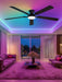 Smart Ceiling Fan Wireless App Control Matte Black Indoor