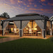 20x12 Hardtop Gazebo AluminumFrame Outdoor Gray Weatherproof