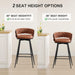 BV Bar Height Bar Stools Set of 2, 30 Inch Seat Height Bar Stools, 180° Swivel Barstools with Woven Back and Footrest, Suede Fabric Counter Stools for Kitchen Island, Bar Pub