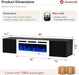 80" Floating TV Stand with 40" Electric Fireplace, Modern Entertainment Center with Storage, Adjustable 12-Color LED Lights, Fire Place TV Console for Living Room, Black+White