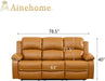Living Room Furniture Set Leather Recliner Sofa Set Loveseat Chair Furniture Sofa Set for Living Room/Small Space/Rv/House/Office/Theater Seating (A-Ginger Leather, Sofa(3Seater))