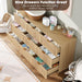 Rattan 9 Drawer Dressers for Bedroom, Tall Dresser with Deep Drawers, Large Chest of Drawers for Closet with Wide Top, Long Wooden Dresser for Living Room, Hallway, Kids Room, Natural