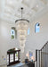 Large Black Chandelier Light Fixtures - 37 Lights, Modern Crystal Chandeliers for Hotel, Lobby, Foyer, Entrance Hall, Staircase