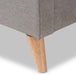Adelaide Retro Modern Light Grey Fabric Upholstered King Size Platform Bed
