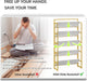 No Assembly Extra Wide 5 Tier Folding Bookshelf Tall Storage Shelves Vintage Bookcase Standing Racks for Bedroom Living Room Home Office