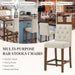 Bar Stools Set of 4, Fabric Counter Height Bar Stools,Beige