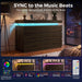 6 Drawer Dresser with LED Lights and Charging Station, Modern Brown Dresser