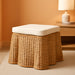 Palm Bohemian Honey Scallop Rattan Ottoman