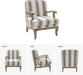 Patterned Upholstered Accent Chair With Wooden Base