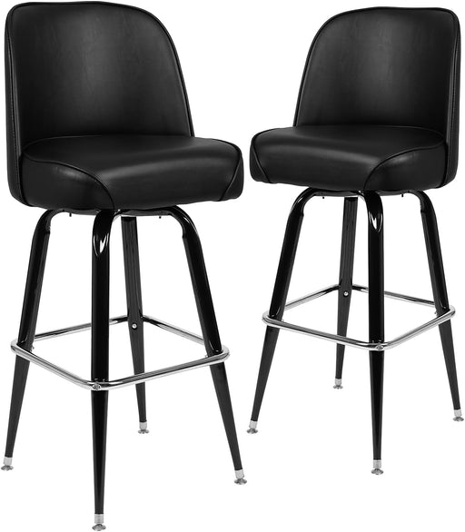 James 2 Pack Metal Barstool with Swivel Bucket Seat