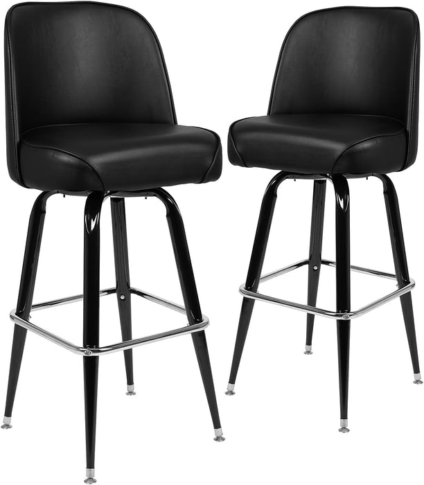 James 2 Pack Metal Barstool with Swivel Bucket Seat