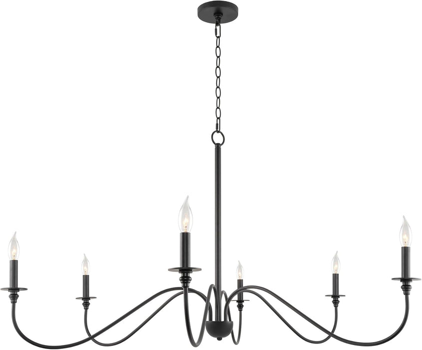 Archer 47Inch Black Chandelier Modern Farmhouse Design