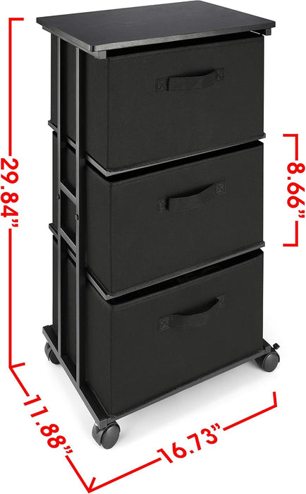 Black Dresser with 3 Drawers