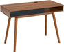Walnut Wood Desk with Drawer, 42.5" Mid Century Modern Writing Desk