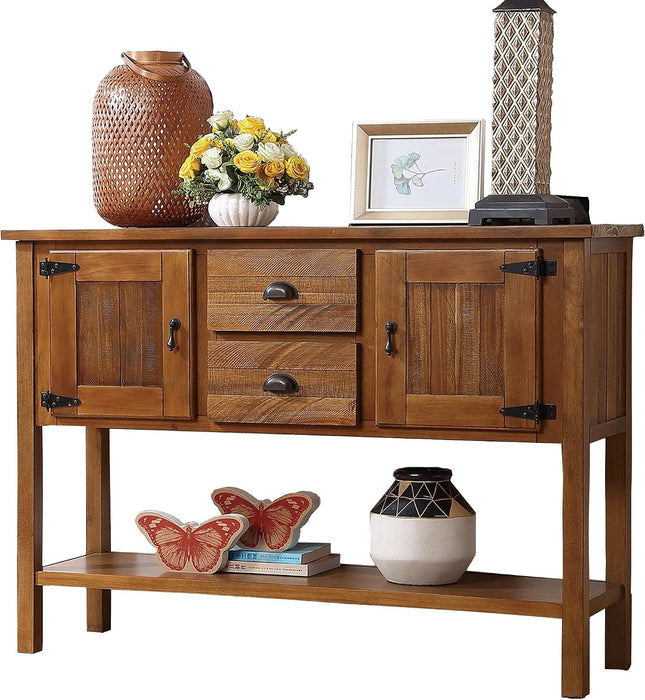Brown Rustic Wood Sideboard 46Inch Storage Cabinet