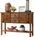 Brown Rustic Wood Sideboard 46Inch Storage Cabinet