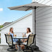 9FT Half Patio Umbrella, Outdoor Wall Umbrella with Crank & 5 Sturdy Ribs, Table 1/2 Umbrella Patio for Garden, Deck, Balcony and Pool, Foggy Gray