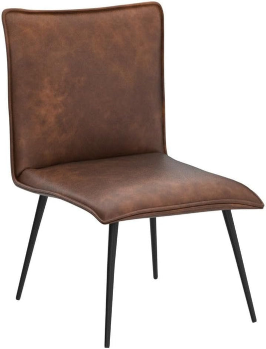 PU Leather Dining Chairs Upholstered Chairs Set of 4 Side Chair Yellowish-Brown