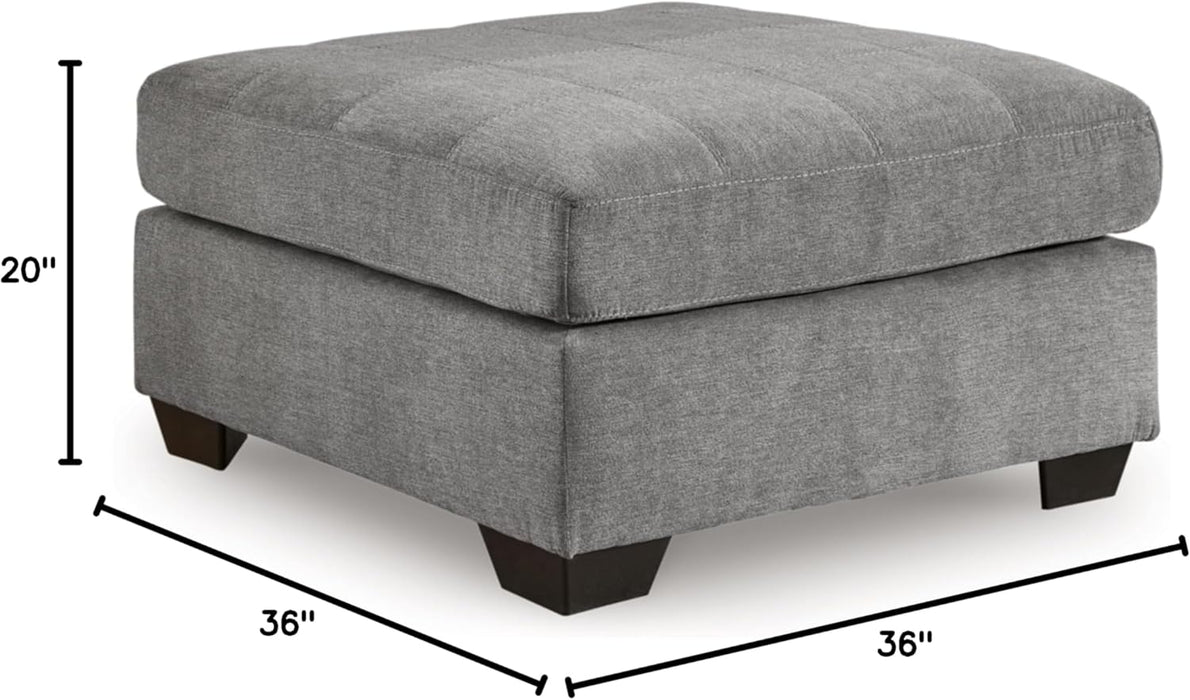 Marleton Classic Square Upholstered Oversized Accent Ottoman, Light Gray