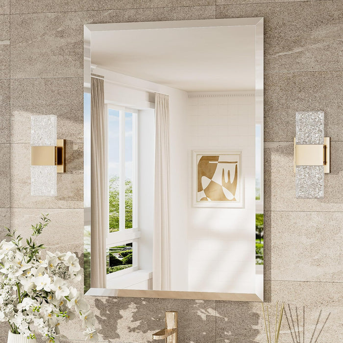 Bathroom Vanity Mirror Frameless with 1" Beveled Edge 24X36 In
