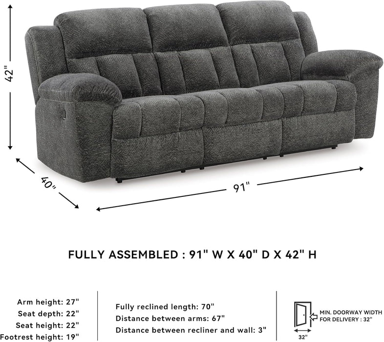 Frohn Contemporary Manual Reclining Sofa, Gray