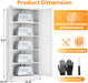SeventyOneInch Metal Pantry Cabinet White Shelves UltraDurable