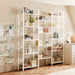 Triple 5 Tier Bookshelf, Bookcase with 14 Open Display Shelves, Wide Book Shelf Book Case for Home & Office, White
