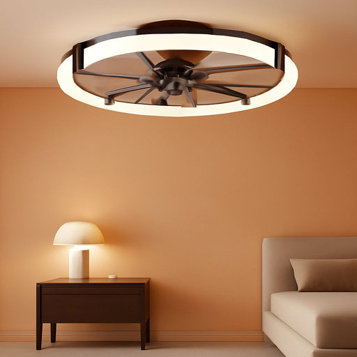 Black Bladeless Ceiling Fan With Smart Lighting Control